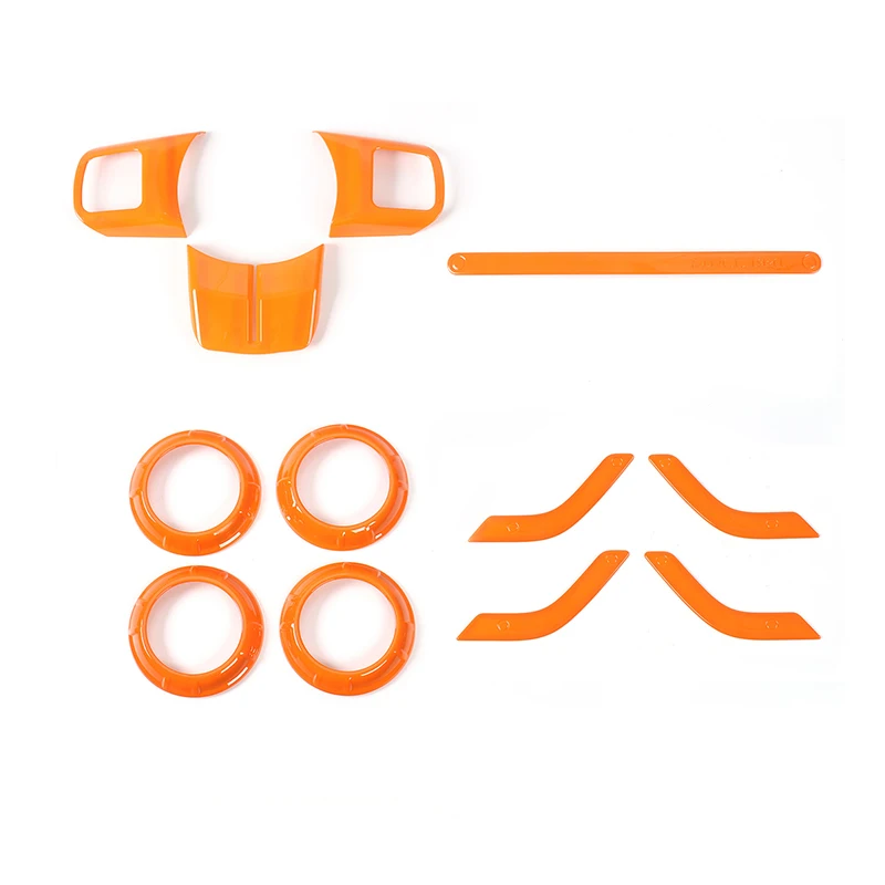 orange MOPAI накладка на рулевое колесо для автомобиля, вентиляционная крышка, украшение интерьера, аксессуары, наклейка, Стайлинг для Jeep Wrangler 2011 - Название цвета: orange