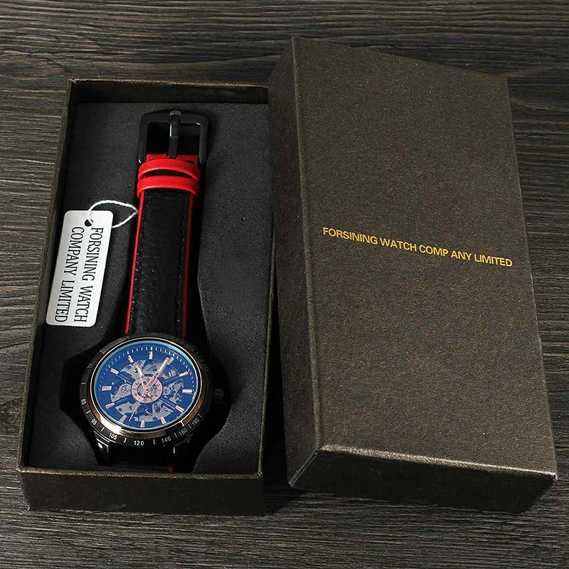 FORSINING дизайн мотоцикла прозрачный подлинный красный черный ремень