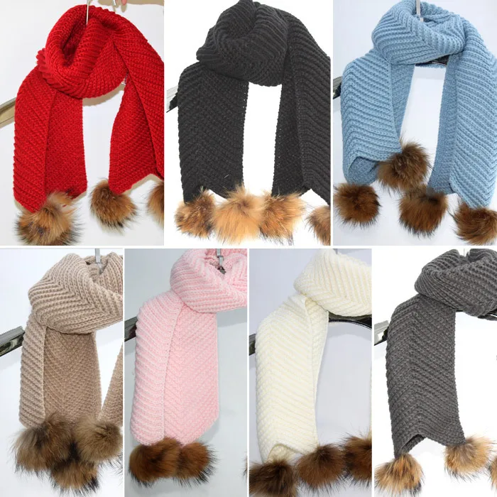 женский элегантный зимний шарф с меховыми помпономи|scarf muslim|scarf skullscarf |