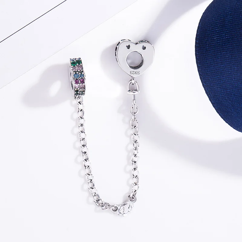 Оригинальный 100% серебряные бусины 925 пробы мульти Цветной дугами любовь