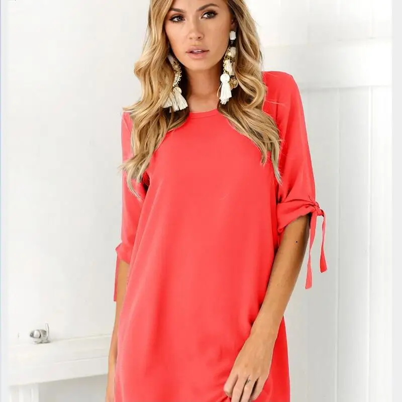 3XL весна осень 2019 Элегантные повседневные женские платья с круглым вырезом