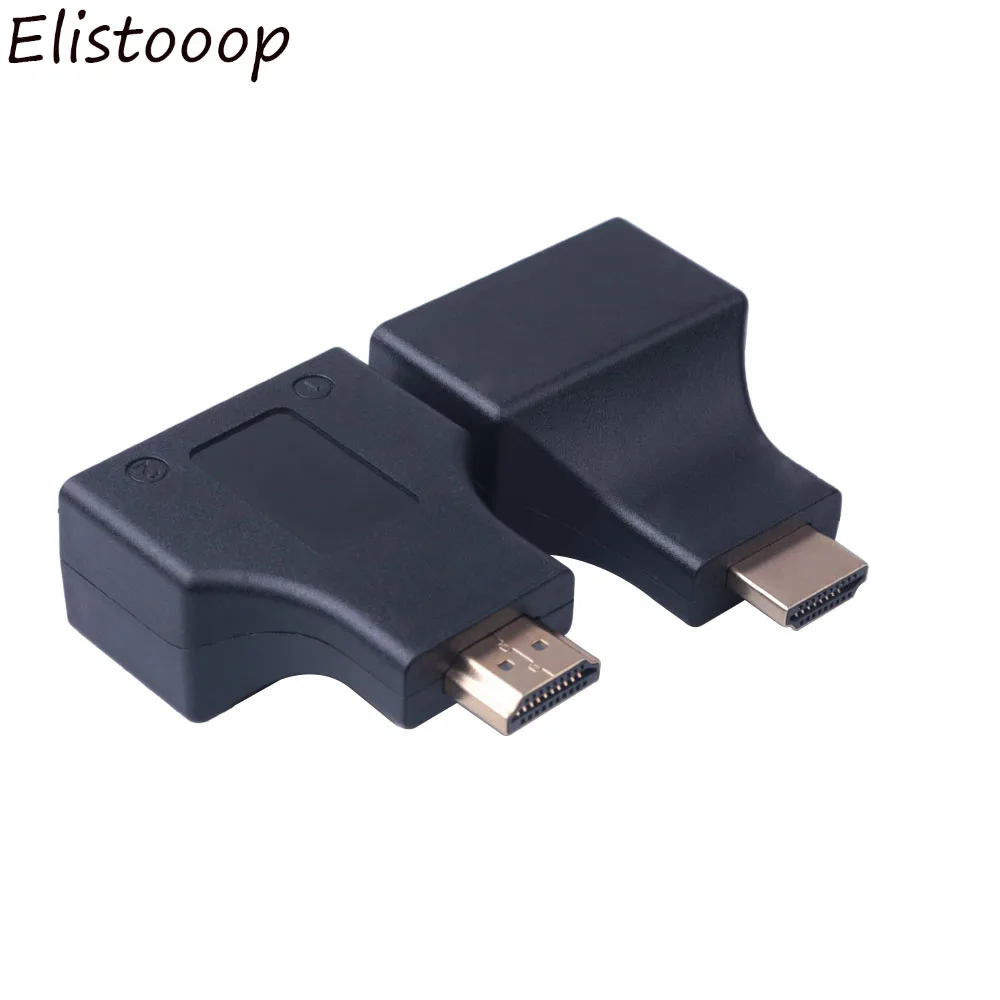 Elitooop 2 шт./компл. HDMI к двойным портам RJ45 сетевой кабель удлинитель по Cat5e/Cat6 кабели