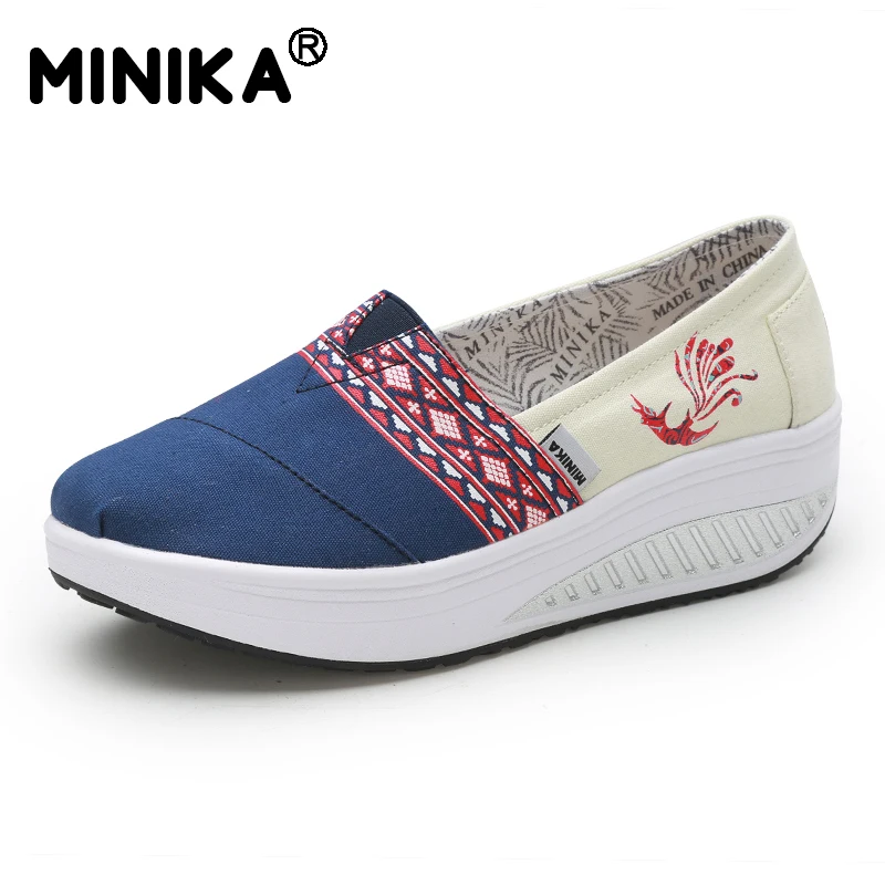 Minika/Дизайнерские женские кроссовки летние на танкетке Femme криперы Повседневная