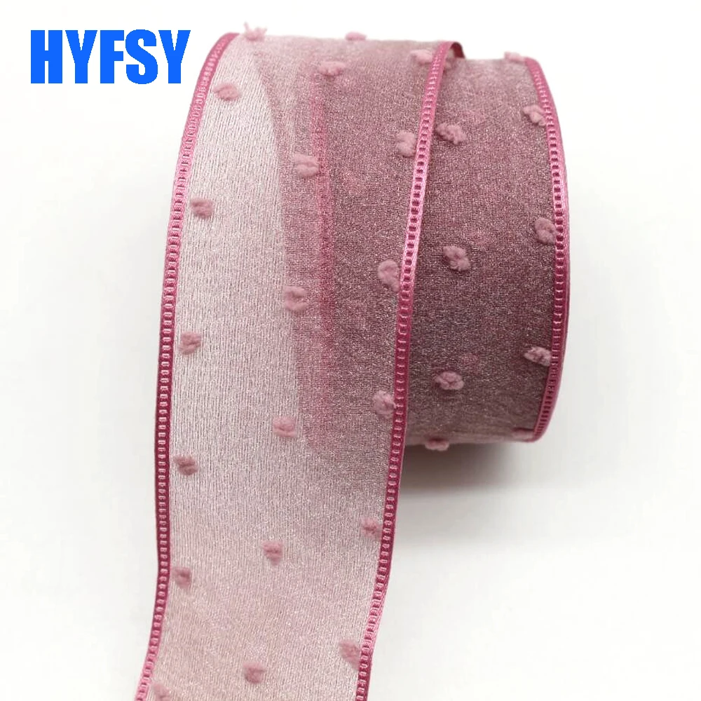 Высокое качество 40 мм двойной Тюль ленты 10y/20y DIY материалы ручной работы подарочная упаковка кукла свадебный Бант Точка двойной слой