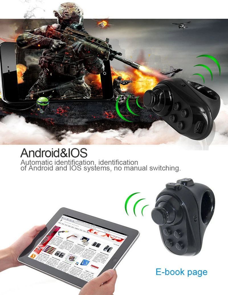 Мини кольцевая игровая ручка геймпад развлечения USB Bluetooth 4,0 черный беспроводный контроллер дистанционного управления Джойстик для IOS Android