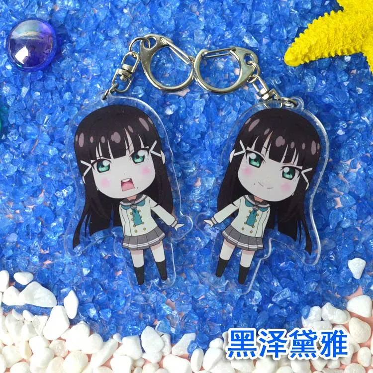 1 шт. аниме Aqours lovelive sunshine школьная форма двойная сторона два принта Кольца Подвески Брелок De Llaveros