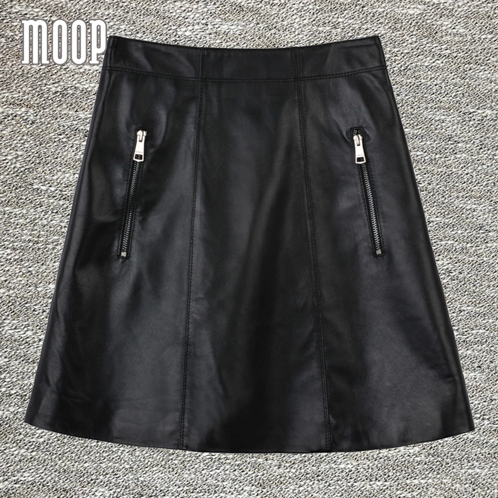2017 Весна Натуральная кожа Юбки женщины-line мини-юбка Faldas Jupe Saia etek пикантные Тонкий
