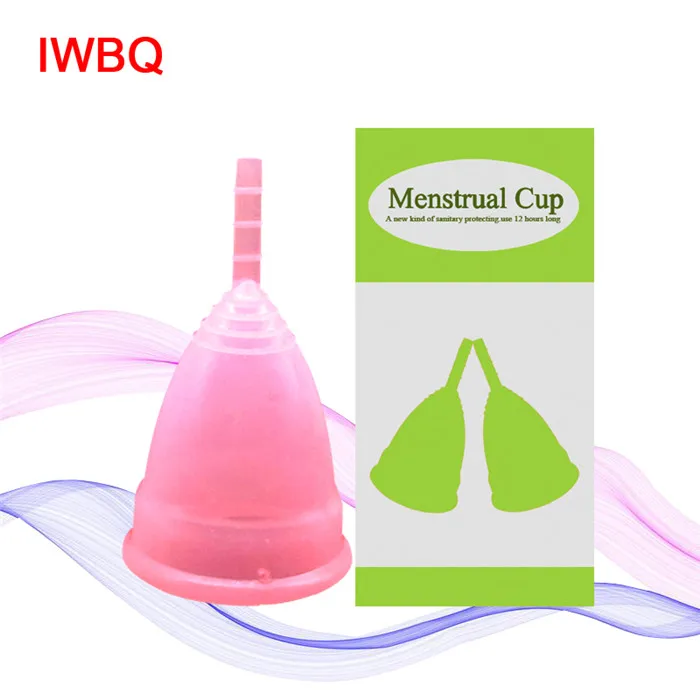 Pink IWBQ Красота и здоровье персональный уход за здоровьем товар для женской интимной гигиены менструальная чашка медицинская силиконовая менструальная чашка для женщин - Цвет: Pink