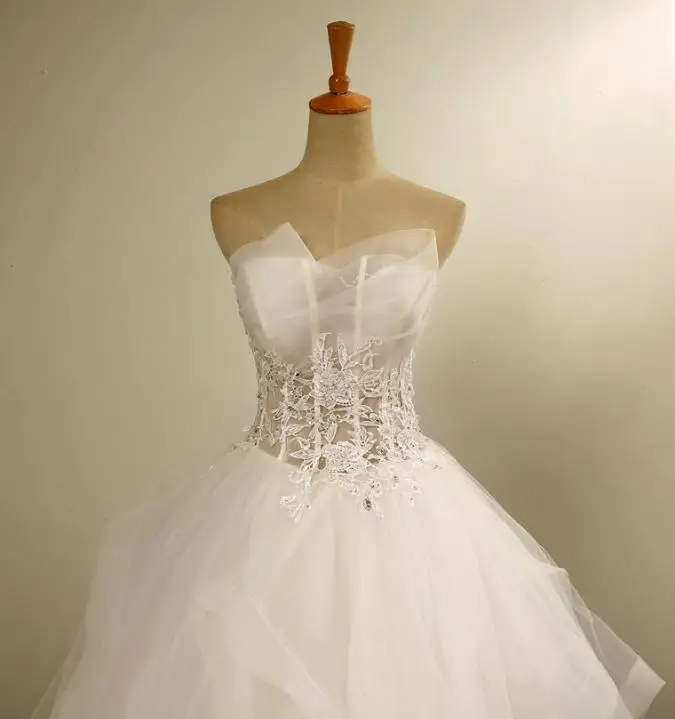 BANVASAC новые элегантные свадебные платья без бретелек с вышивкой атласные