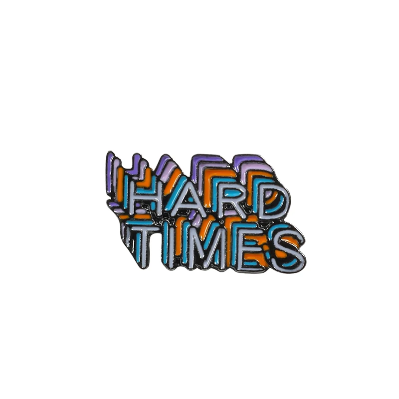 Hard times Панк меломан DJ череп Эмаль Булавка гитара готика темная брошь с дизайном «скелет» жесткие времена письмо нагрудные булавки значок для рюкзака ювелирные изделия подарок - Окраска металла: Hard times