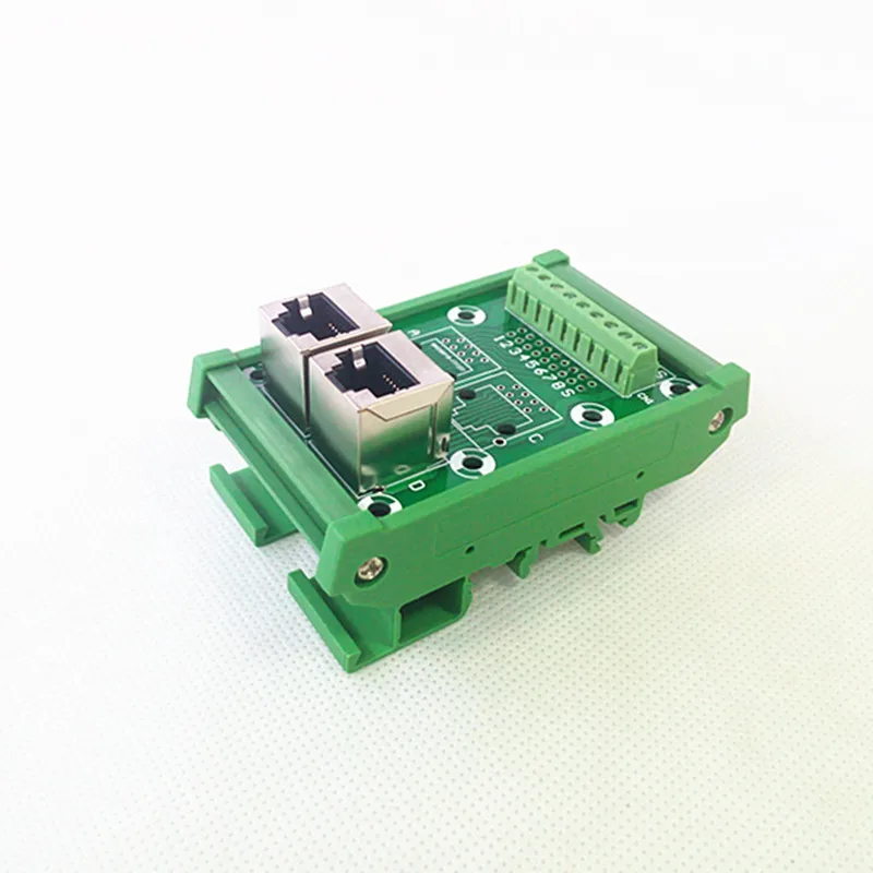 Модуль RJ45 с креплением на DIN рейку 2 сторонняя коммутационная плата разъемом 8P8C