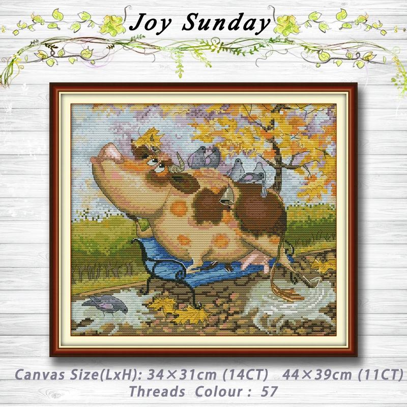 Набор из 14-каратного 11каратного вышитого крестика с рисунками животных и коровы