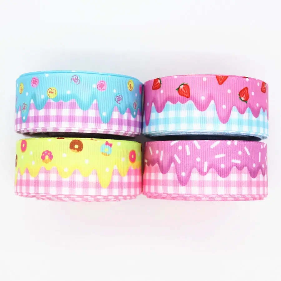 5 ярдов Grosgrain лента Торт печатная 1 &quot25 мм пробки для бутылок DIY ремесла аксессуары