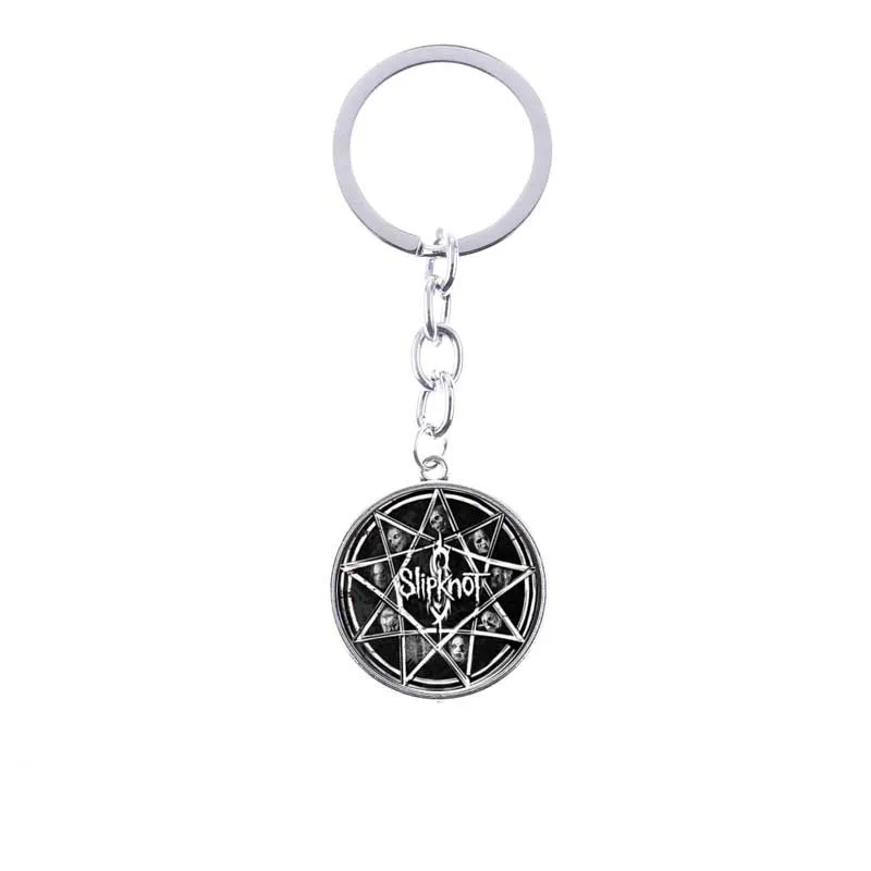 SIAN Fashion панк рок-группа SLIPKNOT брелок SLIPKNOT символ Печатный стеклянный кабошон значок брелок для женщин мужчин фанатов сувенир