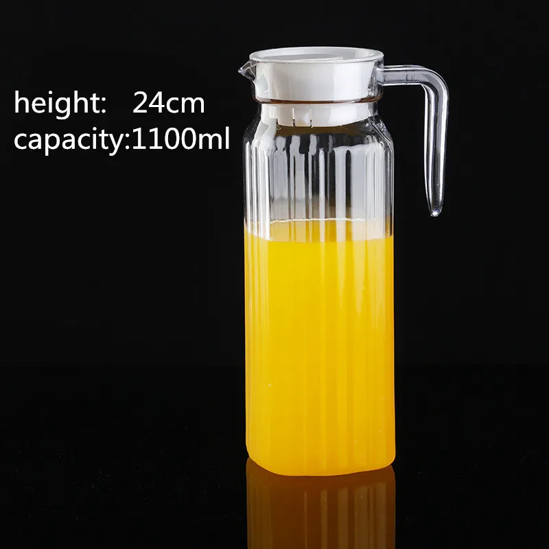 stripe kettle-1100ml Большая емкость акриловый Молоко Фруктовый Сок Горшок для бара вечеринок вина пивная бутылка Напиток холодная вода чайники анти-падение кувшин для воды кувшин - Цвет: stripe kettle-1100ml