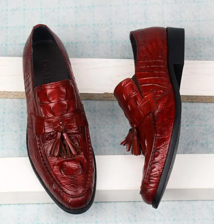 Мокасины мужские из натуральной кожи лоферы без застежки дышащие с принтом