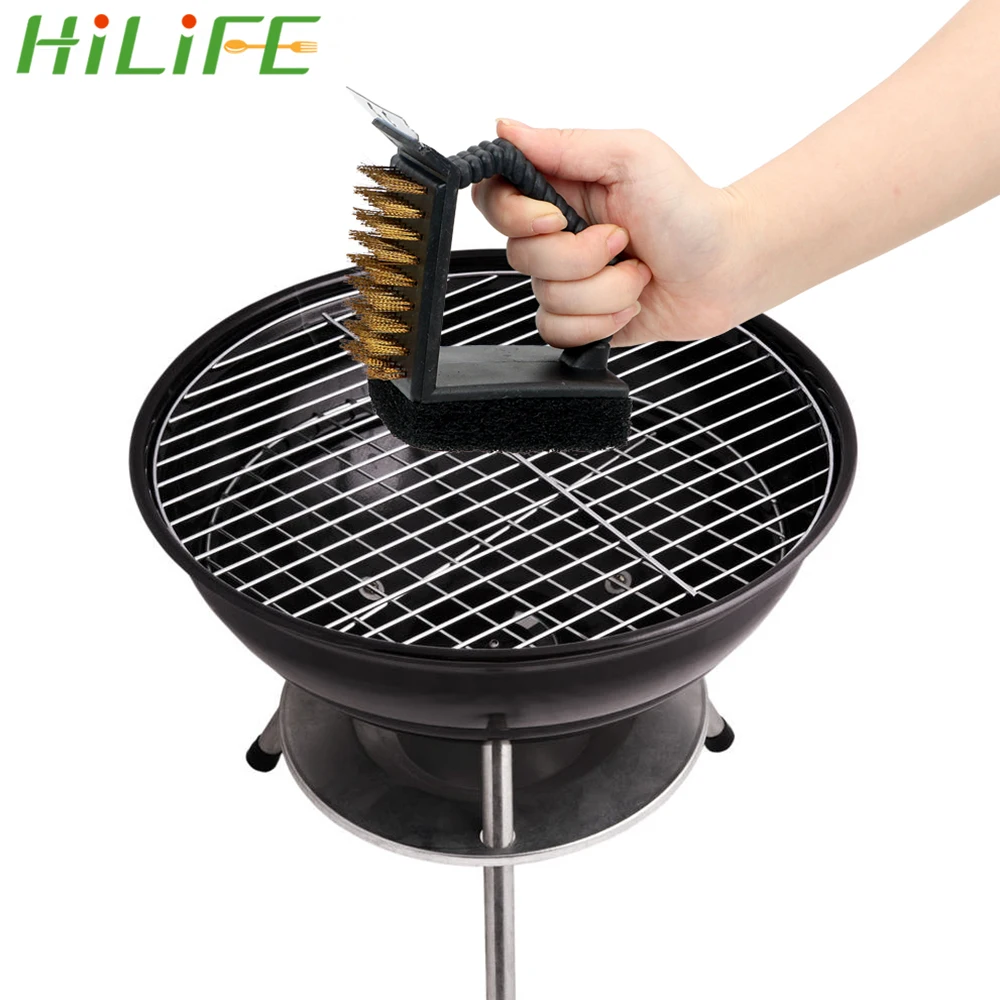 HILIFE Лопата барбекю гриль Чистящая Щетка для инструмент 3 в 1 угловая щетка из