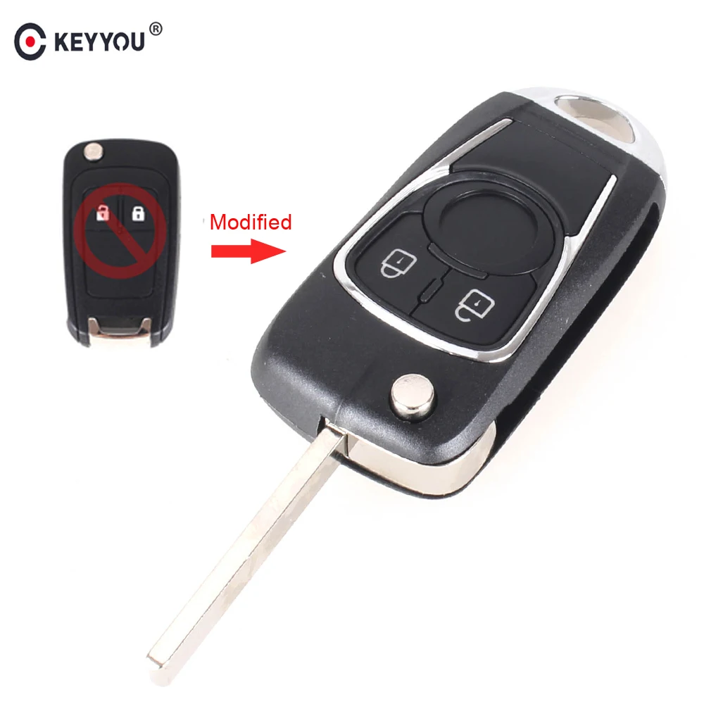 2 кнопки KEYYOU раскладной чехол с дистанционным управлением для Chevrolet Cruze Buick Opel Insignia