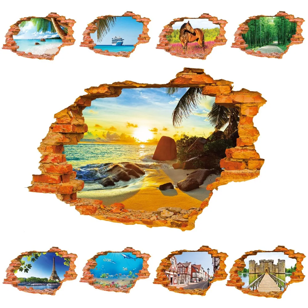 3D наклейка на стену 60*90 см/23 62 дюйма * дюйма|home decor|wall sticker3d sticker |