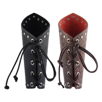 1pcs female male punk rock gothic leather wrist bracer guards arm protector wristband for cosplay kids halloween fancy dress