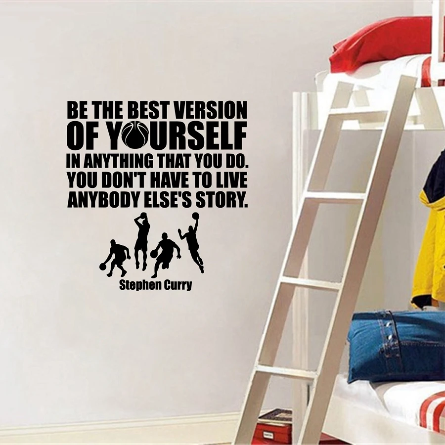 Стивен Карри цитаты виниловые наклейки на стены спортивные баскетбольные плееры