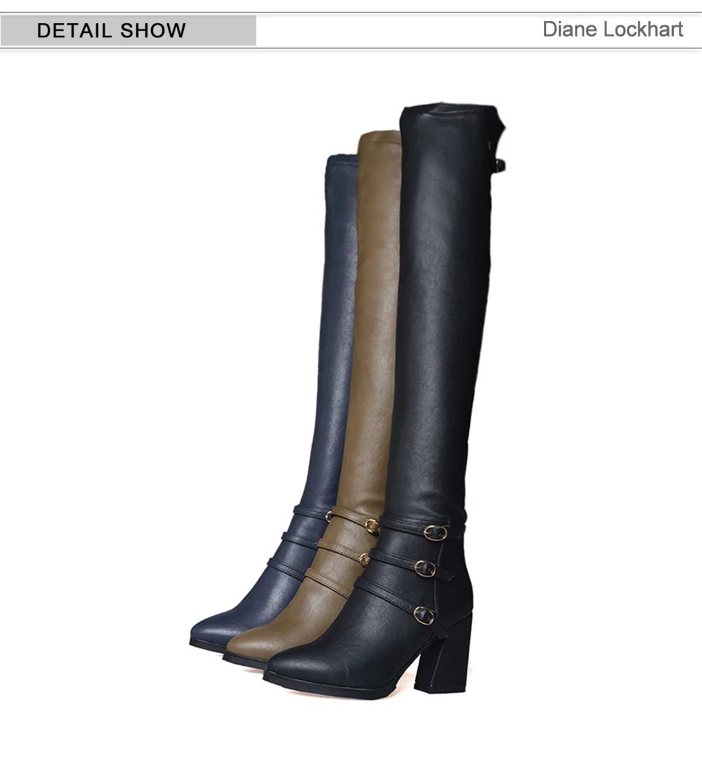 autumn winter new Plush over the knee women boots Chunky Heel Shoes ladies long boots female Thigh High Botas large size 32 43