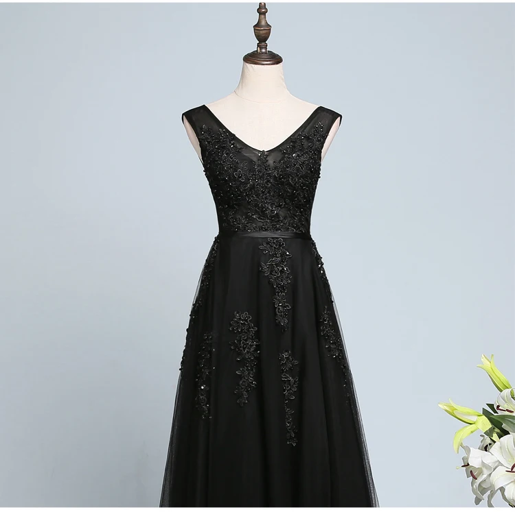 Vestido де феста Элегантный V Шеи Длинные Черные Платья Выпускного Вечера 2017 быстрая