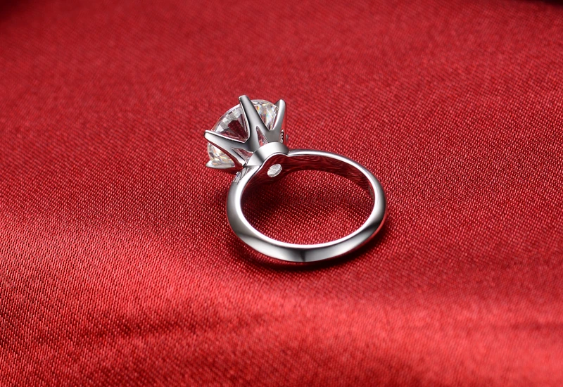 Потрясающие шесть зубцов кольцо с бриллиантом 5Ct круглое для помолвки подлинное