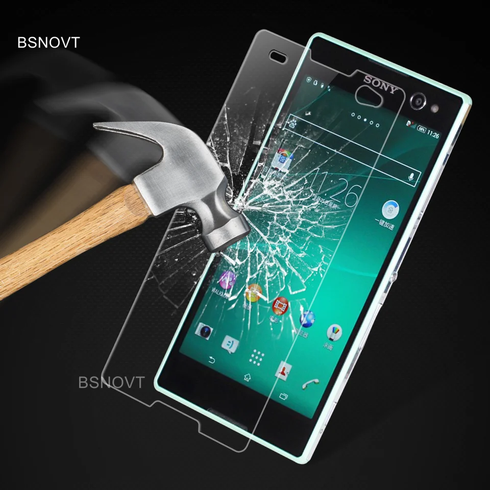 Protector de pantalla de tel&eacute;fono para Sony Xperia C3, cristal templado para Sony Xperia C3, pel&iacute;cula frontal de tel&eacute;fono, 2 uds.-0