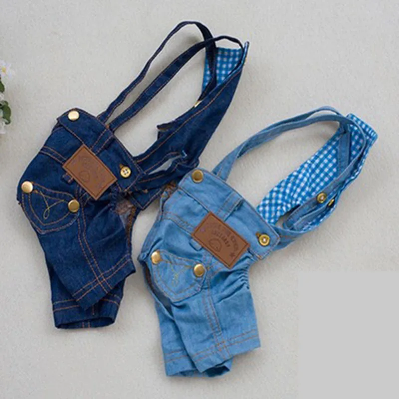 2019 Denim Jumpsuit for Dogs Small Pet Clothes All Match Jean Suit Summer Dog Costume Puppy S-XS | Дом и сад