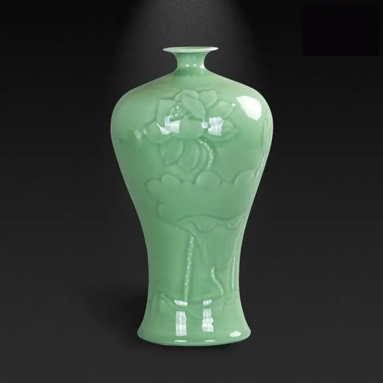 Нефритовая ваза Jingdezhen модель цветочной комнаты декор для резьбы по Лотосу новая