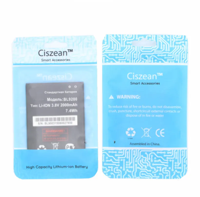 Ciszean BL9200 2000 мАч/7.4Wh 3.7VDC Замена Батарея для FLY Cirrus 2 FS504 BL 9200 Мобильный телефон