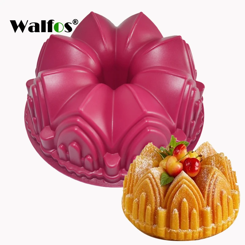 WALFOS 1 шт. силиконовая форма для торта в форме большой короны 3D инструменты