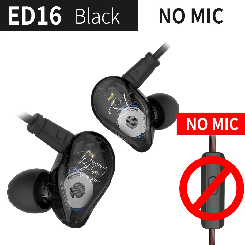 KZ ED16 наушники 2BA + 1DD арматура и динамическая гибридная гарнитура HiFi тяжелый бас