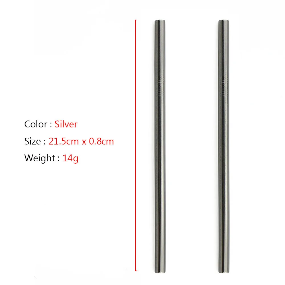 21.5cm x 0.8 Silver Jashii 2 шт./упак. красочное питье соломинки 304 Нержавеющая сталь прямые и изогнутые многоразового использования с кистью фрукты juicetea Кофе инструменты - Цвет: 21.5cm x 0.8 Silver