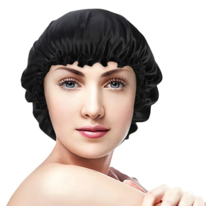 

2018 New 100% Mulberry Silk Nightcap Hair Styling Pure Silk Sleeping Hat Free Shipping Woman Beanie Fashion sets of cap