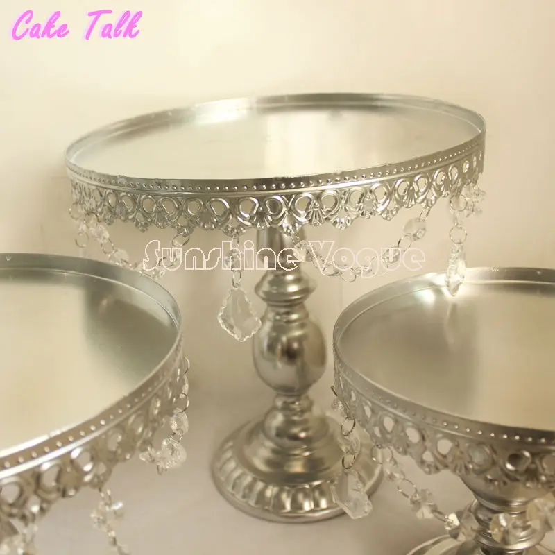 Металлическая железная Серебряный подставка для свадебного торта 8