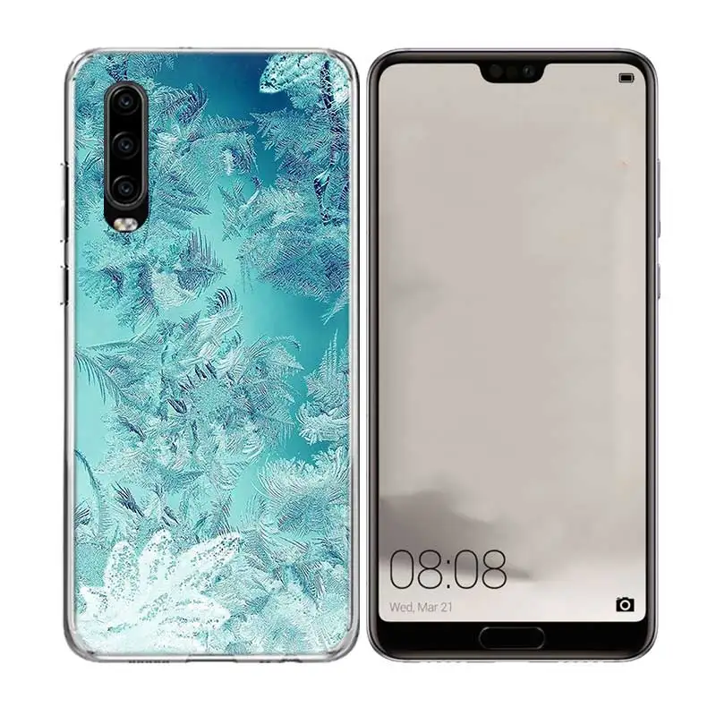 Роскошный чехол для телефона с зимними снежными цветами для huawei P30 P20 P10 lite Plus mate 20X20 10 Pro P Smart+ Nova 4