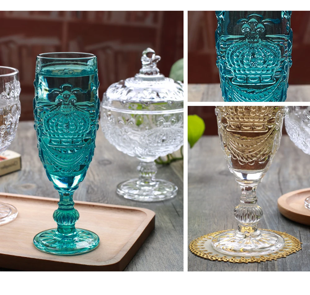 Хрустальные бокалы Европейский свинец Стекло тиснением Бокалы под Вино