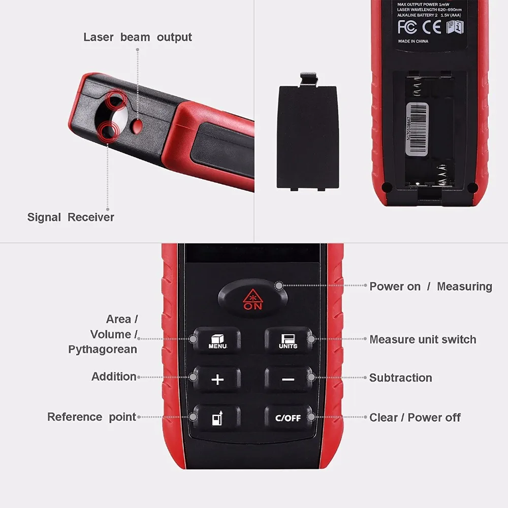 Dekopro LRE520 ручной лазерный дальномер 40 м 60 80 100 мини лента диапазон finder Diastimeter
