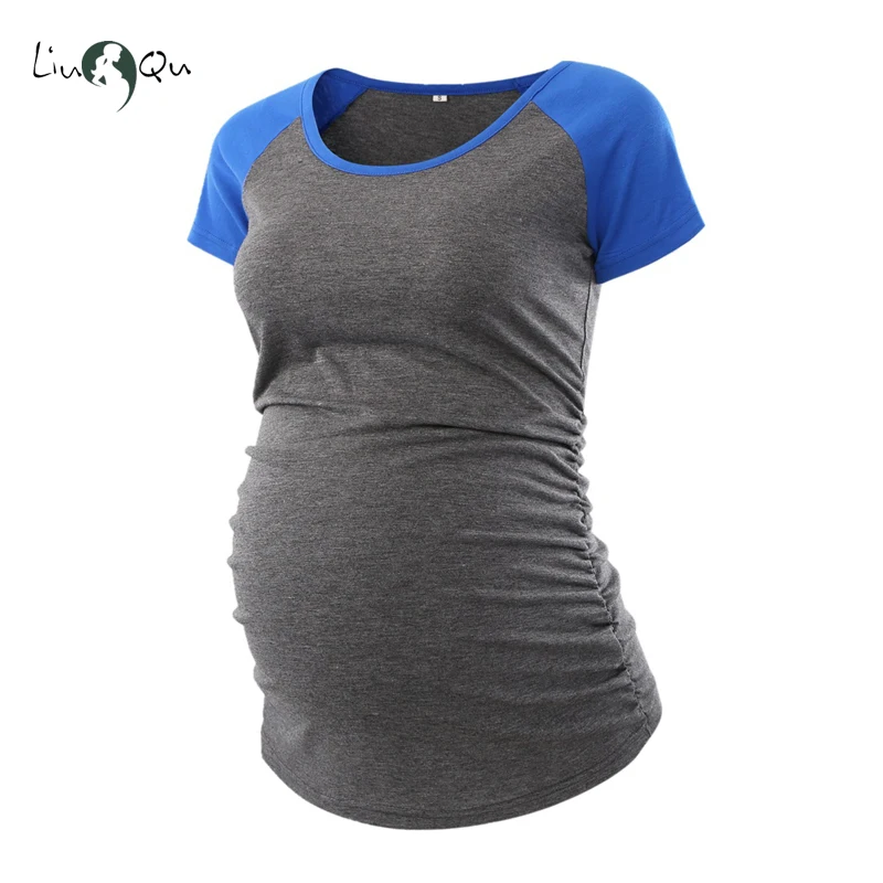 Одежда для беременных Бейсбольная Футболка с вырезом лодочкой и рукавами реглан