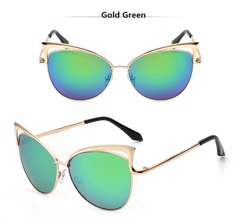 HJYBBSN винтажные кошачий глаз солнцезащитные очки женские Ray Bann роскошный бренд Desiner ретро градиент солнцезащитные очки металлическая оправа Oculos Gafas UV400