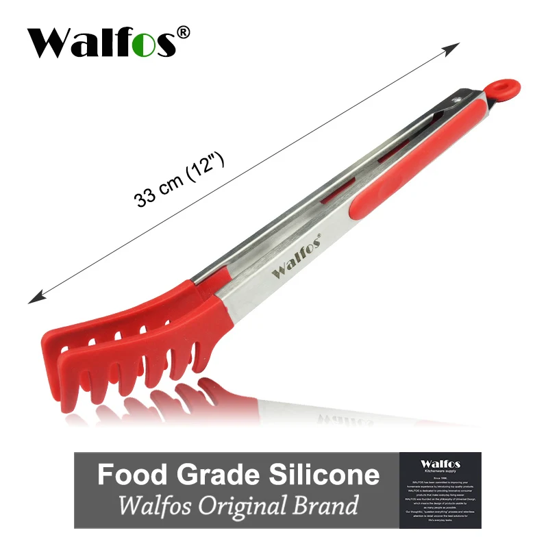 spaghet 34 cm WALFOS силиконовые щипцы для еды, кухонные щипцы, посуда для приготовления пищи, зажимы-щипцы, аксессуары для салата, сервировки барбекю, инструменты - Цвет: spaghet 34 cm