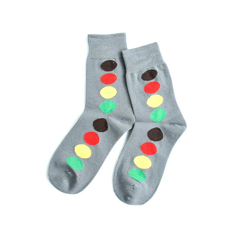 Ash color dots Веселые носки для мужчин и женщин; забавные носки с рисунками животных; подарок на свадьбу; дышащие носки из чесаного хлопка; нейтральные носки; Eur36-43 - Цвет: Ash color dots