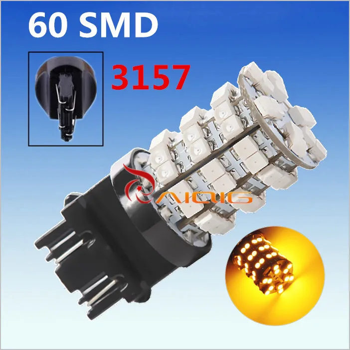 3156 3157 янтарно-желтый 60 SMD задний стоп-сигнал s светодиодный ные Автомобильные фары