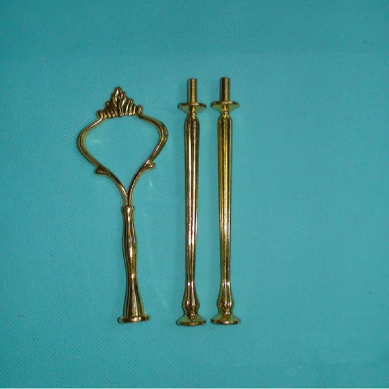 Золото/серебро 3 или 2 уровня Торт плиты Корона стоять ручка установки стержня