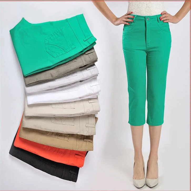 Женские леггинсы 2016 летние Стрейчевые обтягивающие с высокой талией