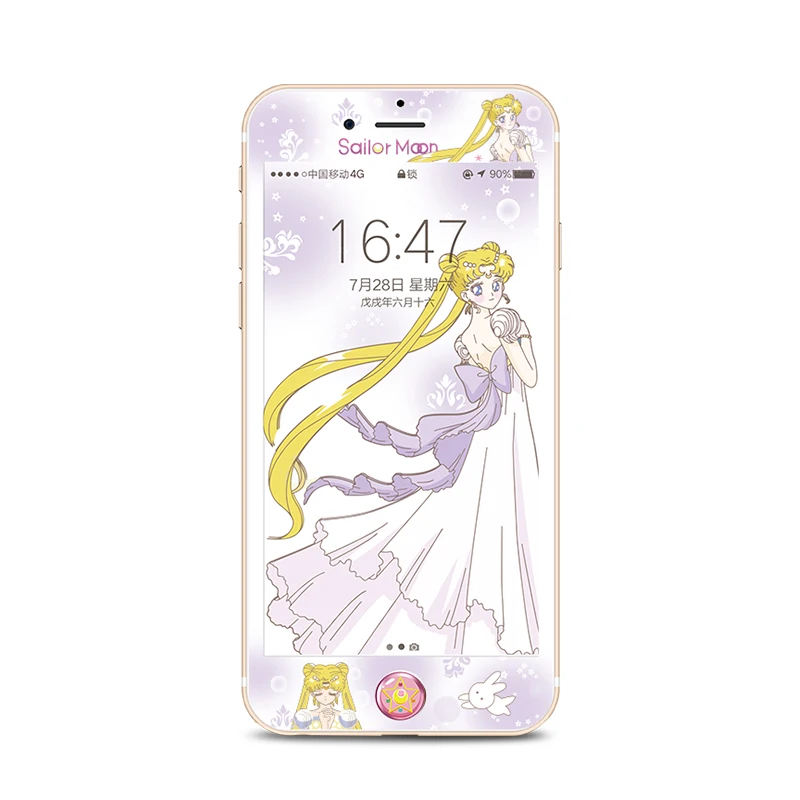 Защитная пленка Sailor Moon для iPhone 7 закаленное стекло HD 6/6s 8 plus милая мягкая с краями +