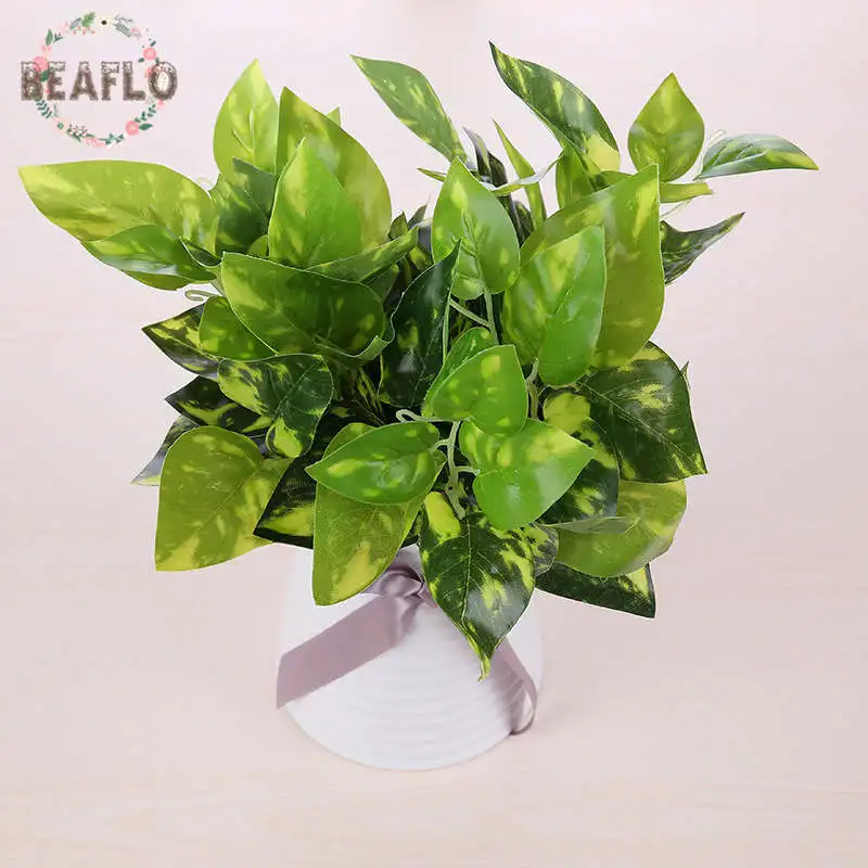 1 букет искусственных пластиковых растений Epipremnum золотистого цвета|leaf