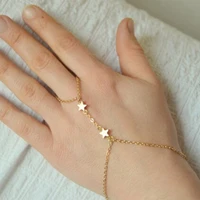 fashion simple hand accessories for women star finger bracelet alloy chain charm bracelet jewelry